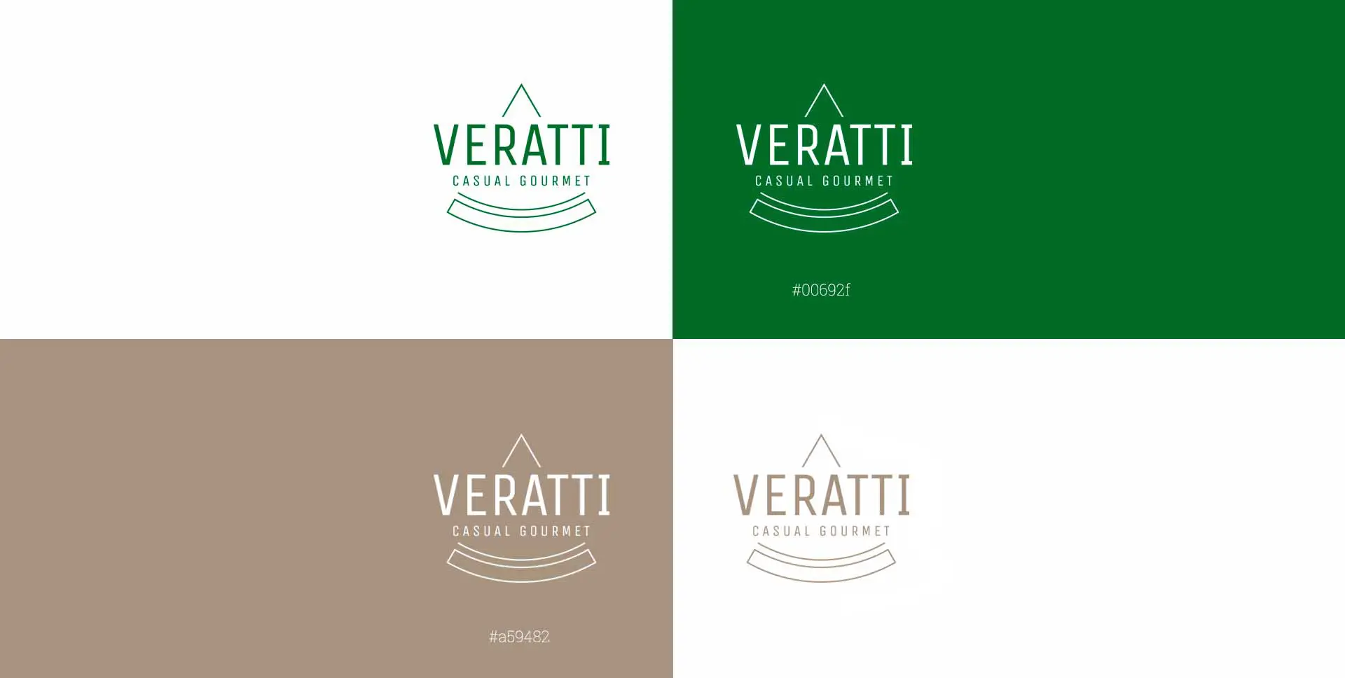 Logo Veratti su fondo bianco con pizza e geometrie auree stilizzate.
